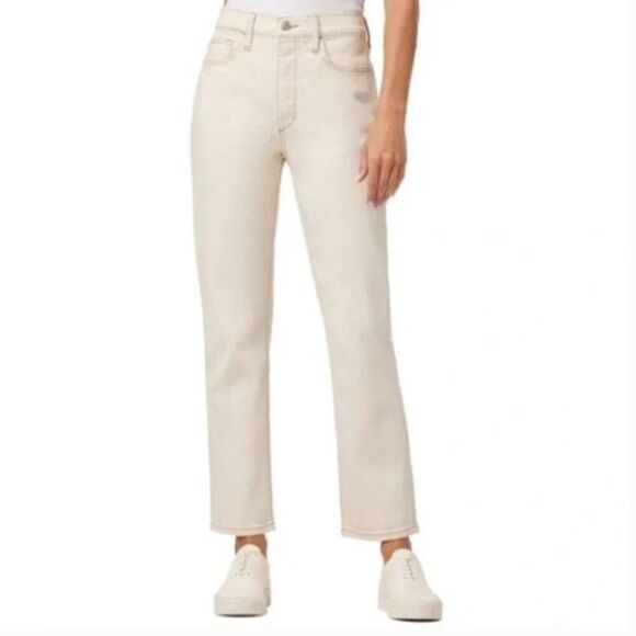 Joe's Jeans Size 28 The OG High Rise Straight Ankle Jeans Ecru Cream - Picture 1 of 16